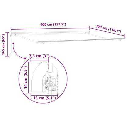 Stahovací Markýza Žlutá A Oranžová 400 × 300 Cm Látka A Hliník