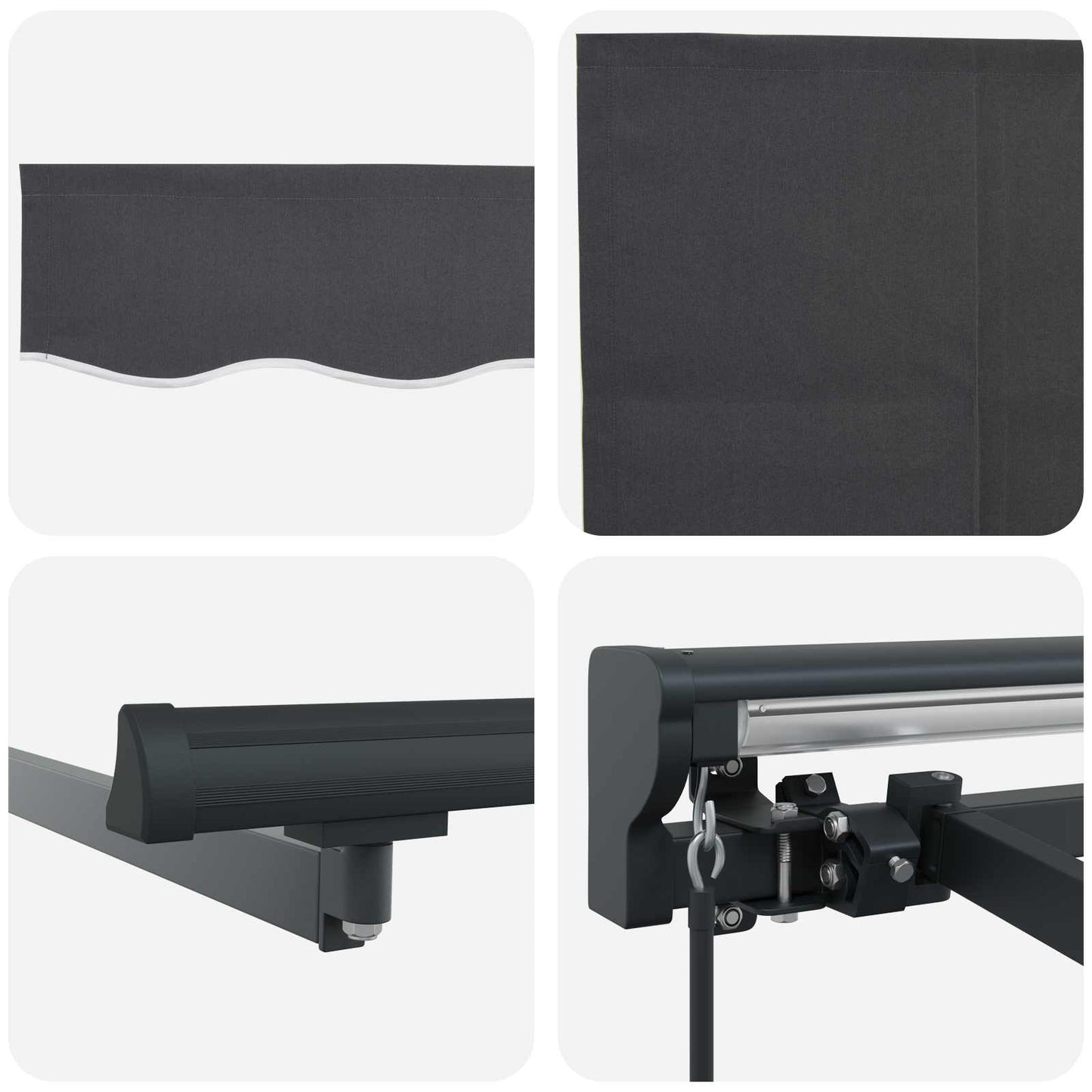 Stahovací Markýza Antracit 450 × 300 Cm Polyester A Hliník