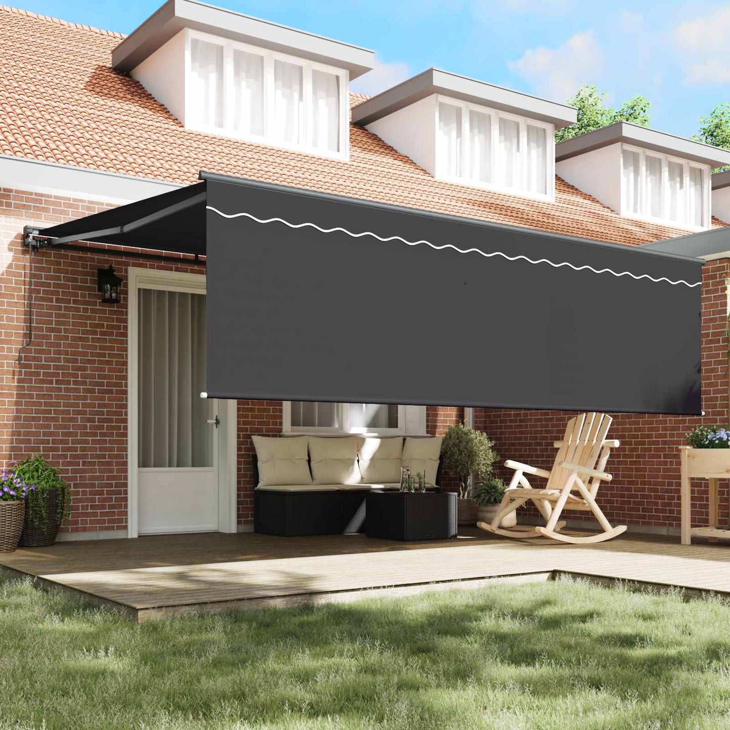 Stahovací Markýza Antracit 450 × 300 Cm Polyester A Hliník