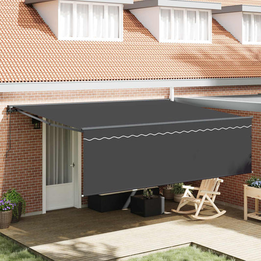 Stahovací Markýza Antracit 450 × 350 Cm Polyester A Hliník