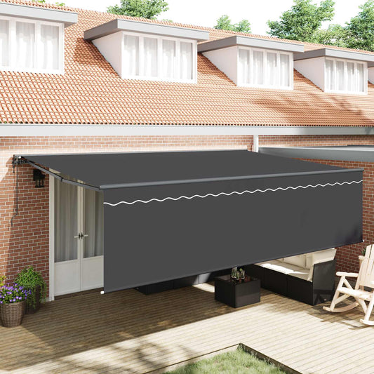 Stahovací Markýza Antracit 500 × 300 Cm Polyester A Hliník