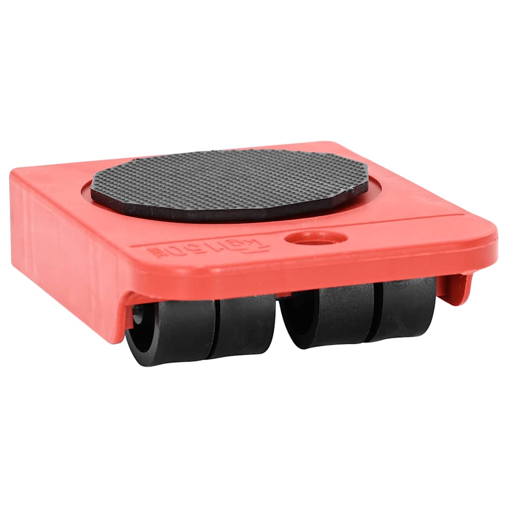 Nábytkové Kolečka 8 Ks Se Zvedáky Červená 9,8X7,5X3 Cm 150 Kg