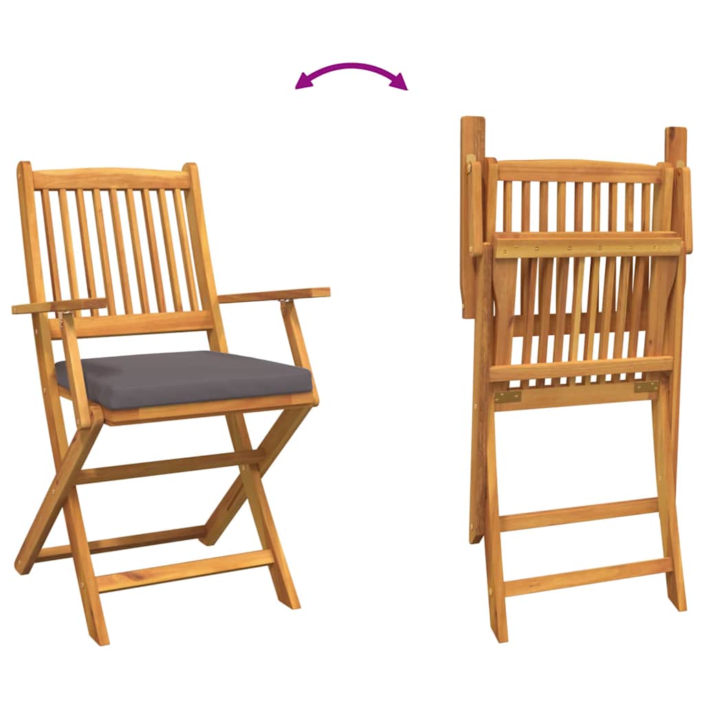 Skládací Židle 6 Ks Šedá Masivní Akáciové Dřevo