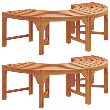 Stromová Lavička 8 -Seater 2 Ks 160 X 80 X 45Cm Přírodní