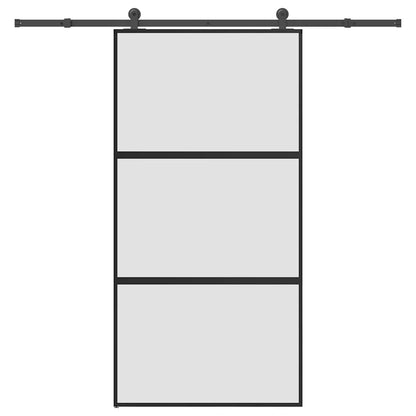Posuvné Dveře S Kováním 90X205 Cm Tvrzeného Sklo A Hliník