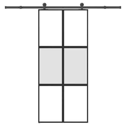 Posuvné Dveře S Kováním 90X205 Cm Tvrzeného Sklo A Hliník