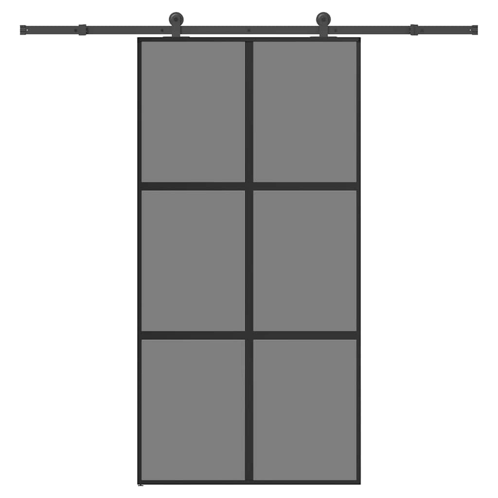 Posuvné Dveře S Kováním 90X205 Cm Tvrzeného Sklo A Hliník