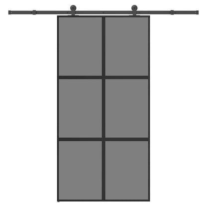 Posuvné Dveře S Kováním 90X205 Cm Tvrzeného Sklo A Hliník