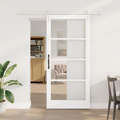 Posuvné Dveře Masivní Borové Dřevo A Sklo Bílá