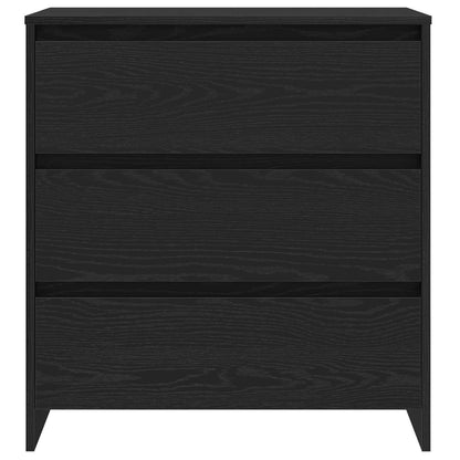 Servírovací Skříň 3 Ks Černá 70 X 41 X 75 Cm Kompozitní Dřevo