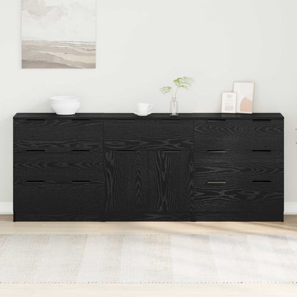 Servírovací Skříň 3 Ks Černý Dub 181 X 30 X 70 Cm