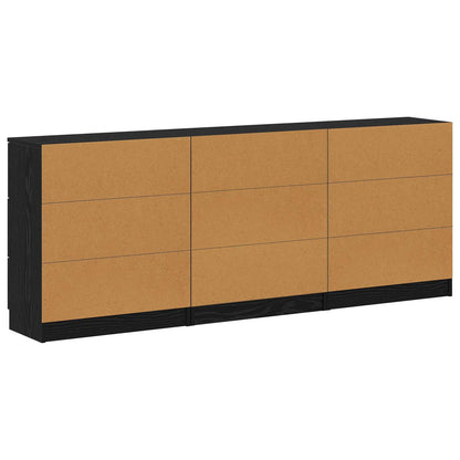 Servírovací Skříň 3 Ks Černý Dub 181 X 30 X 70 Cm