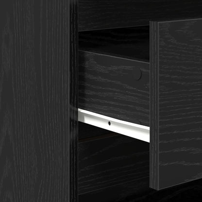 Servírovací Skříň 2 Ks Černá 70 X 41 X 75 Cm Kompozitní Dřevo