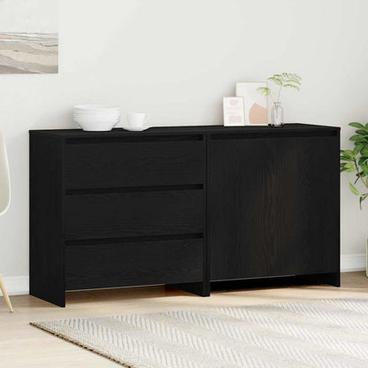 Servírovací Skříň 2 Ks Černá 70 X 41 X 75 Cm Kompozitní Dřevo