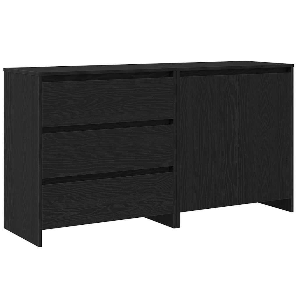 Servírovací Skříň 2 Ks Černá 70 X 41 X 75 Cm Kompozitní Dřevo