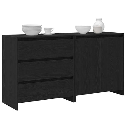 Servírovací Skříň 2 Ks Černá 70 X 41 X 75 Cm Kompozitní Dřevo