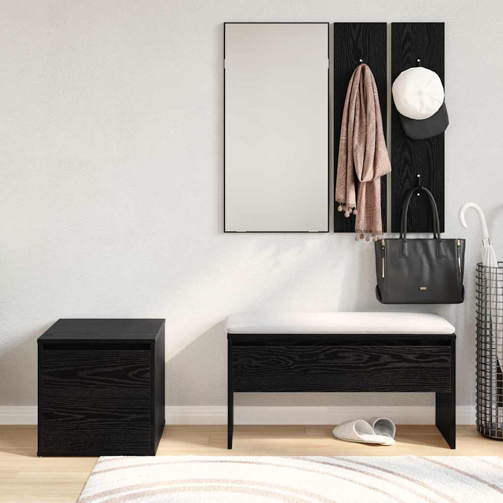 Sestava Nábytku Do Předsíně 3 Pcs Černý Dub 80 X 31 X 40 Cm