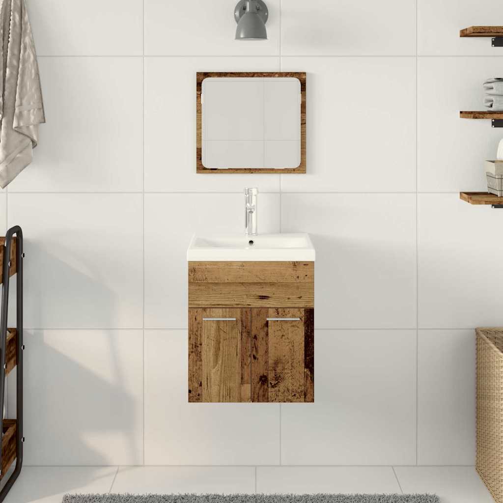 Sada Koupelnového Nábytku 3 Ks Staré Dřevo 41 X 38,5 X 46 Cm