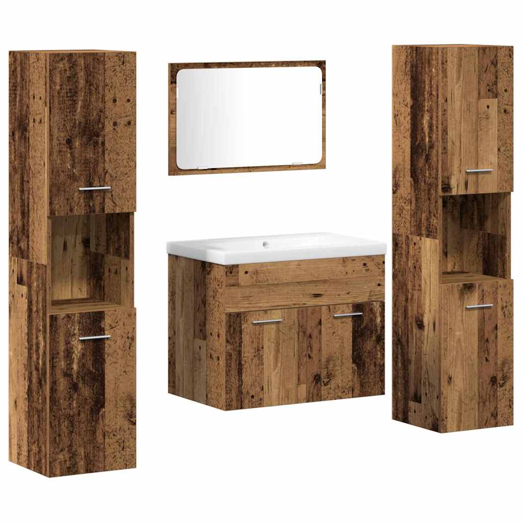 Sada Úložných Prostor Nástěnný 4 Pcs Kompozitní Dřevo