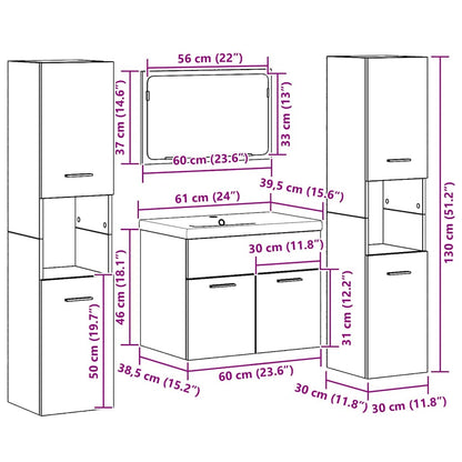 Sada Úložných Prostor Nástěnný 4 Pcs Kompozitní Dřevo