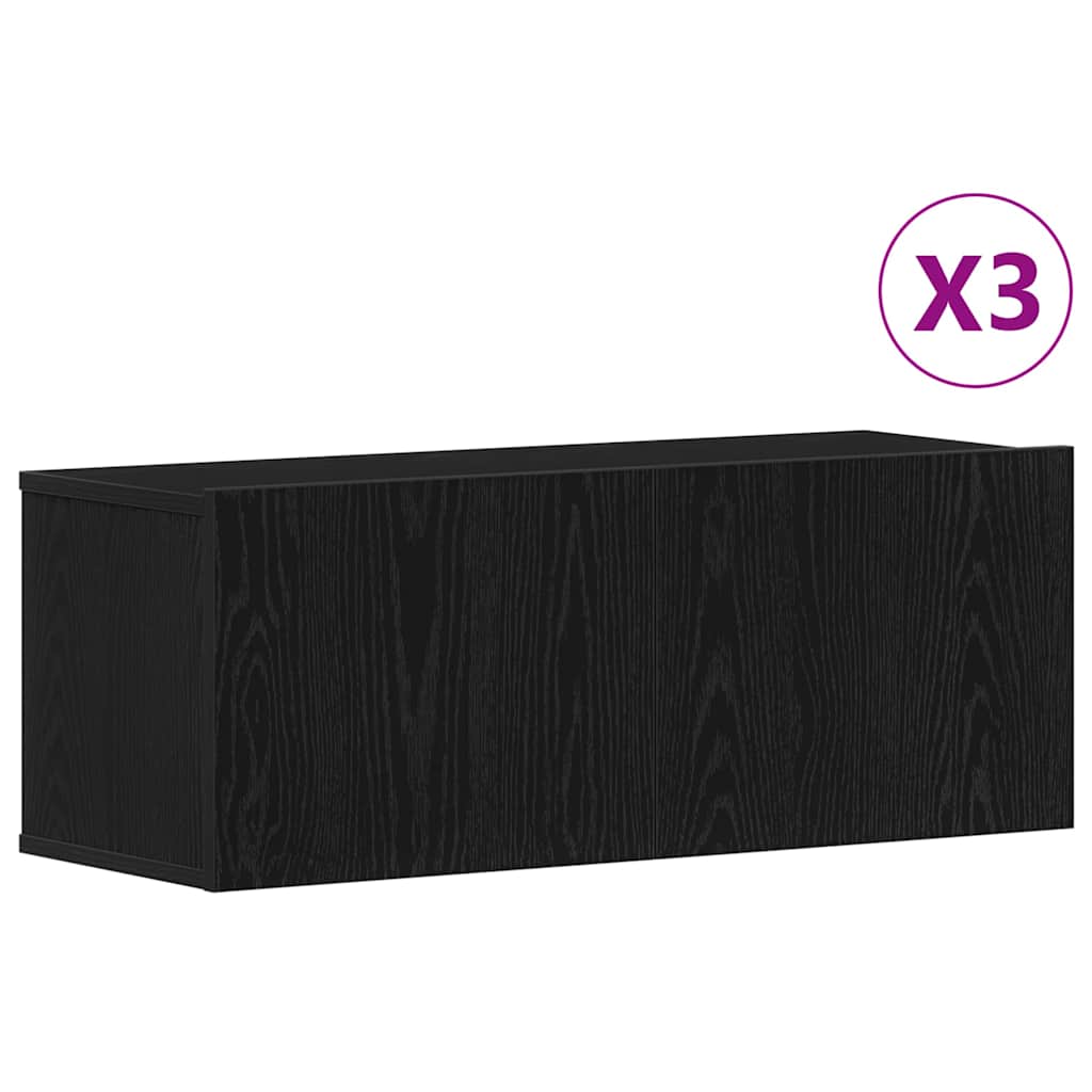 Sestava Tv Skříněk 3 Ks Černý Dub Kompozitní Dřevo