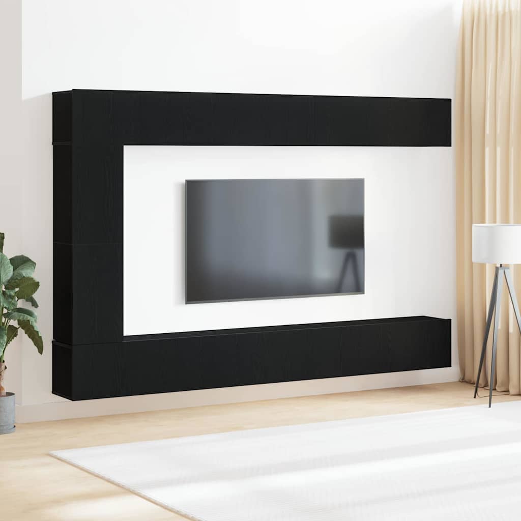 Tv Cabinet Set 9 Ks 30,5 X 30 X 110 Cm Černý Dub