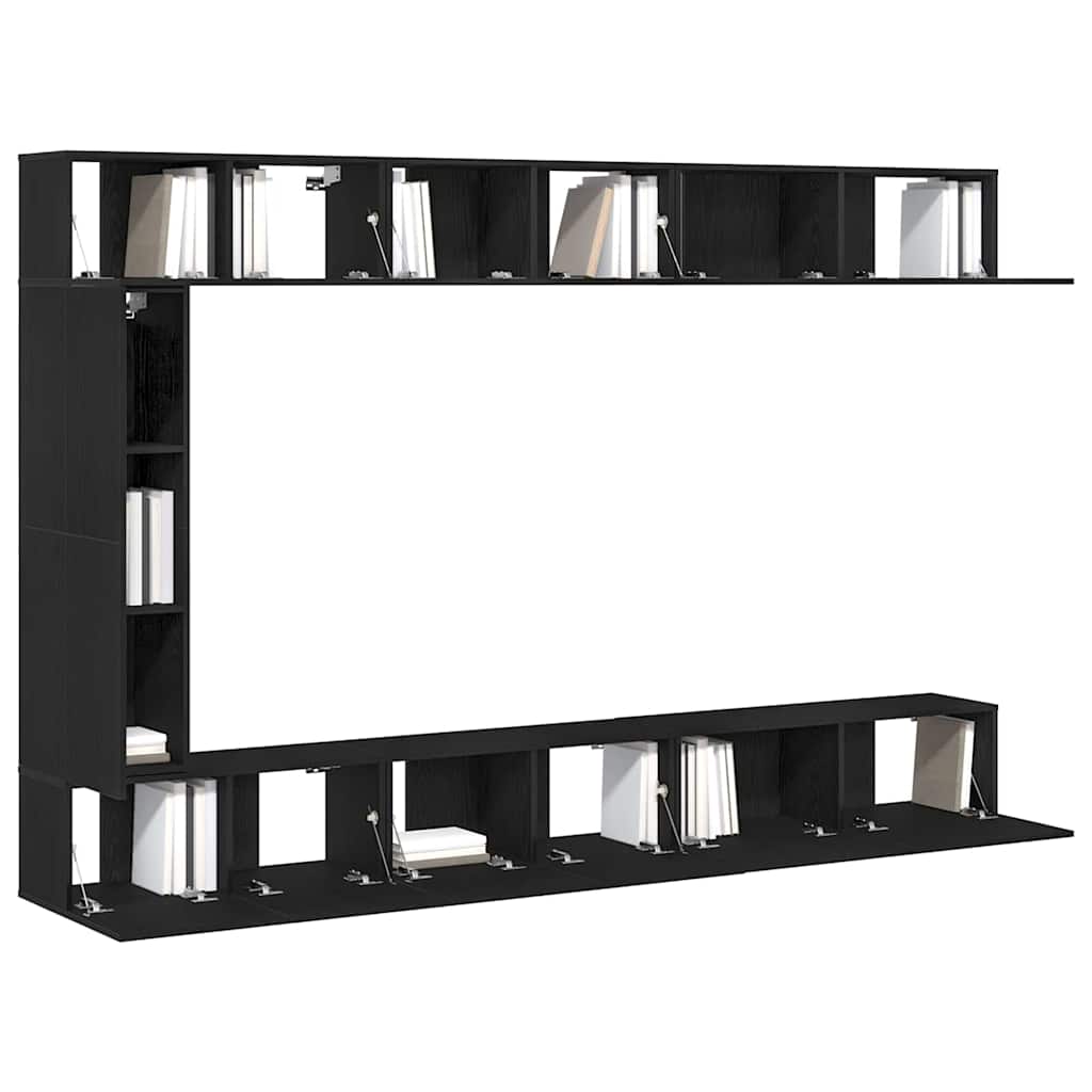 Tv Cabinet Set 9 Ks 30,5 X 30 X 110 Cm Černý Dub