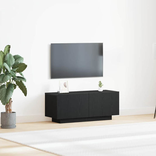 Televizní Skříň 100 X 35 X 40 Cm Černý Dub Kompozitní Dřevo