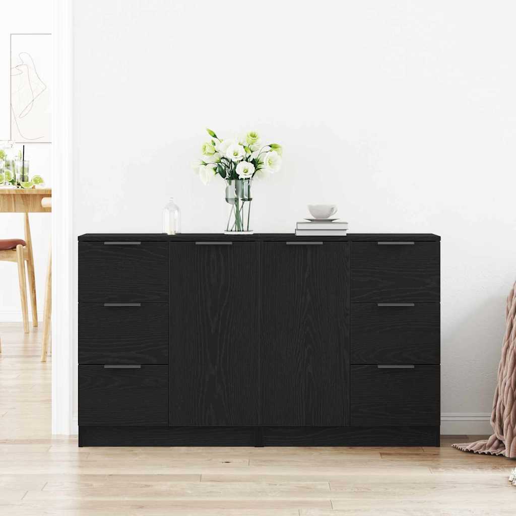 Servírovací Skříň Černý Dub 120 X 30 X 70 Cm Kompozitní Dřevo