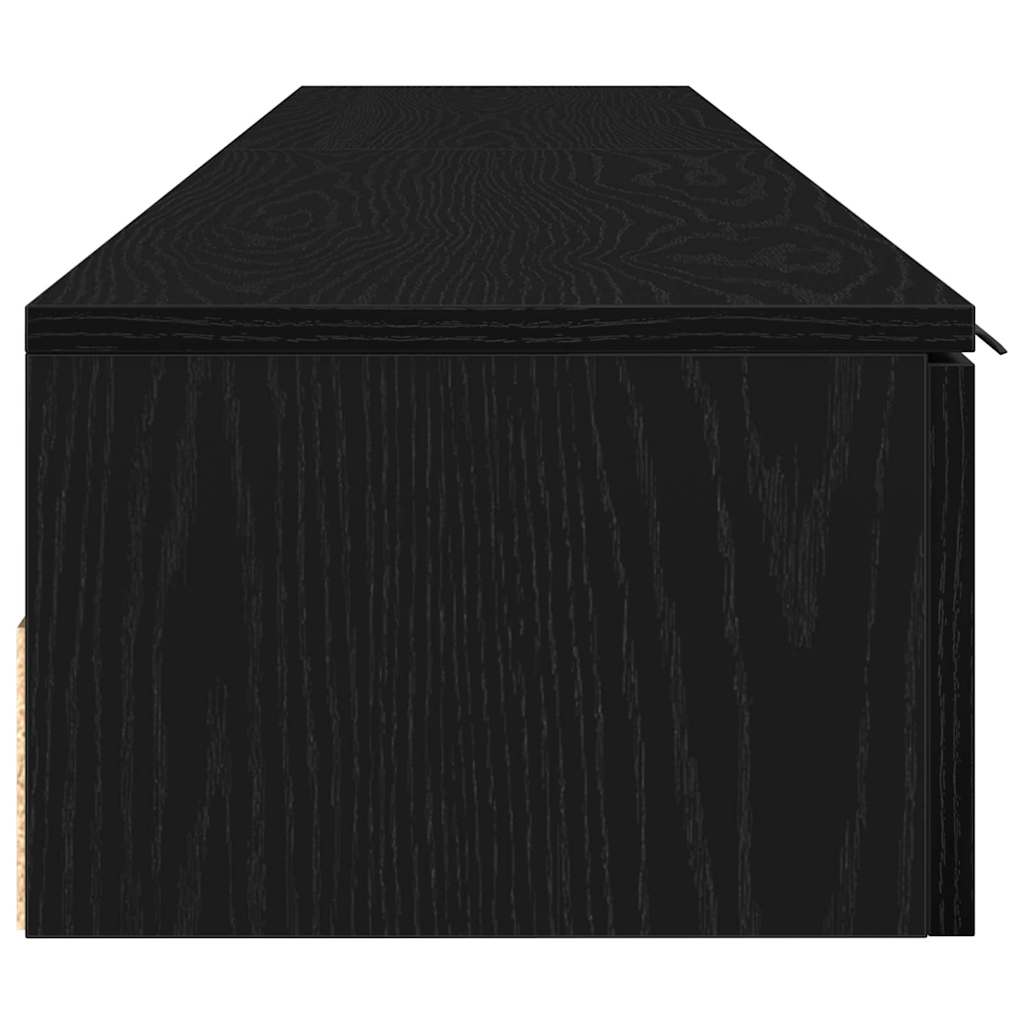 Nástěnná Skříň Nástěnná Montáž 2 Ks Černý Dub 102 X 30 X 20 Cm