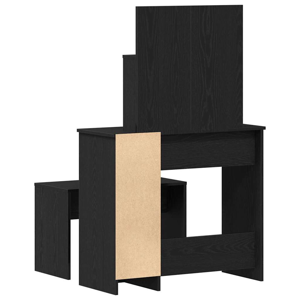 Sada Toaletního Stolu 2 Ks Černý Dub 86,5 X 35 X 136 Cm