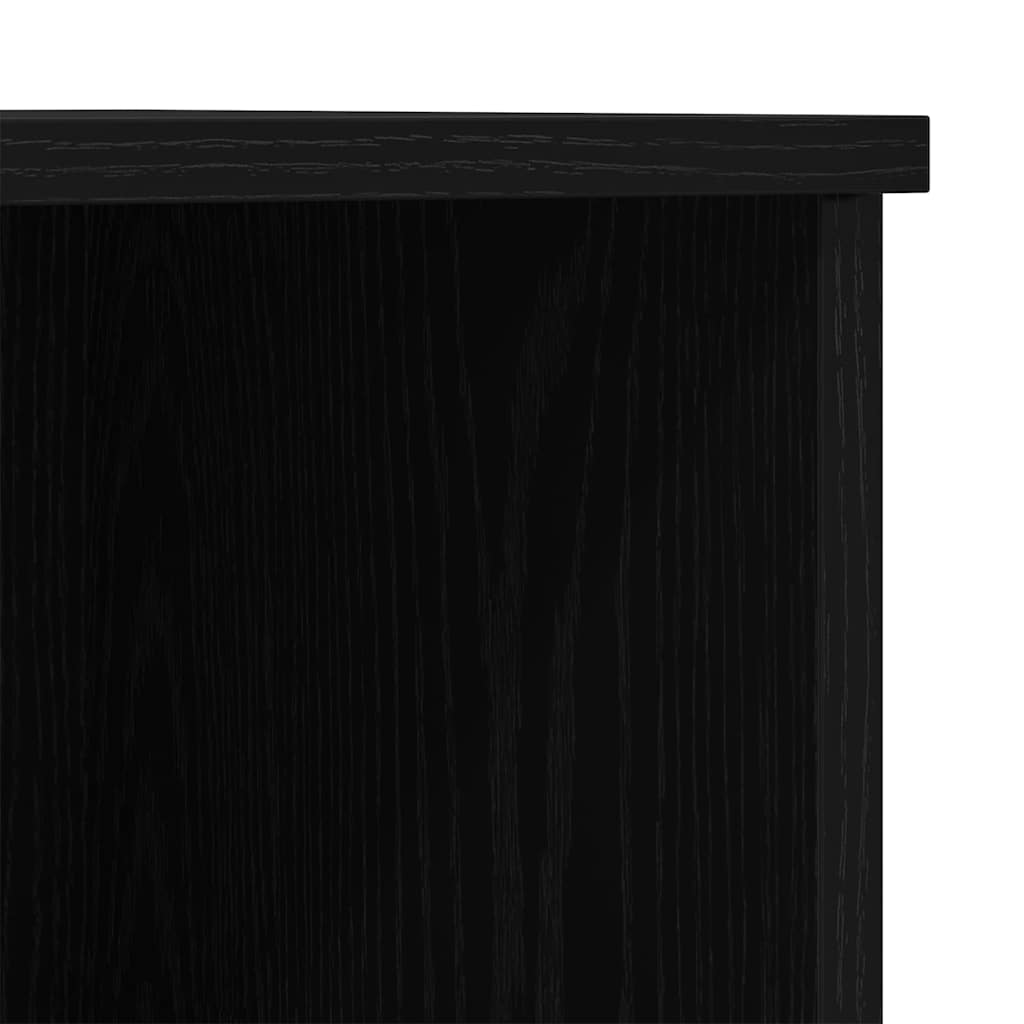 Vysoký Bufet Černý Dub 132 X 35,5 X 103,5 Cm Kompozitní Dřevo