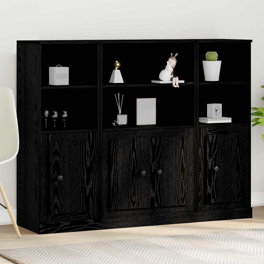 Vysoký Bufet Černý Dub 132 X 35,5 X 103,5 Cm Kompozitní Dřevo