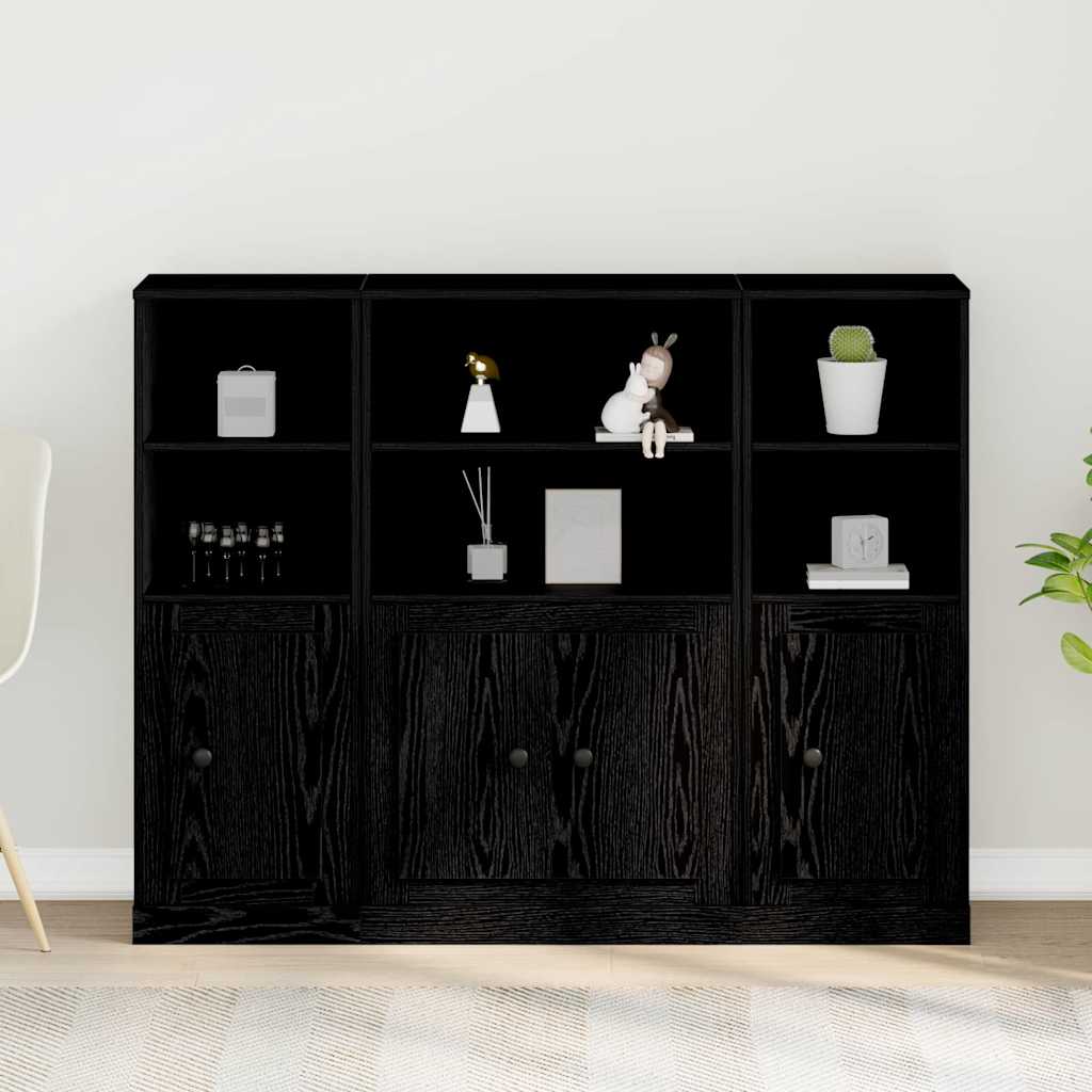 Vysoký Bufet Černý Dub 132 X 35,5 X 103,5 Cm Kompozitní Dřevo
