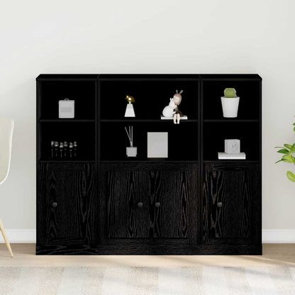 Vysoký Bufet Černý Dub 132 X 35,5 X 103,5 Cm Kompozitní Dřevo