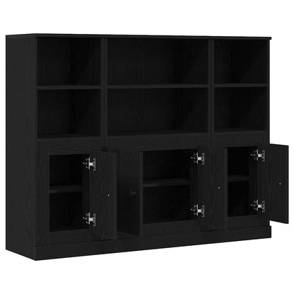 Vysoký Bufet Černý Dub 132 X 35,5 X 103,5 Cm Kompozitní Dřevo