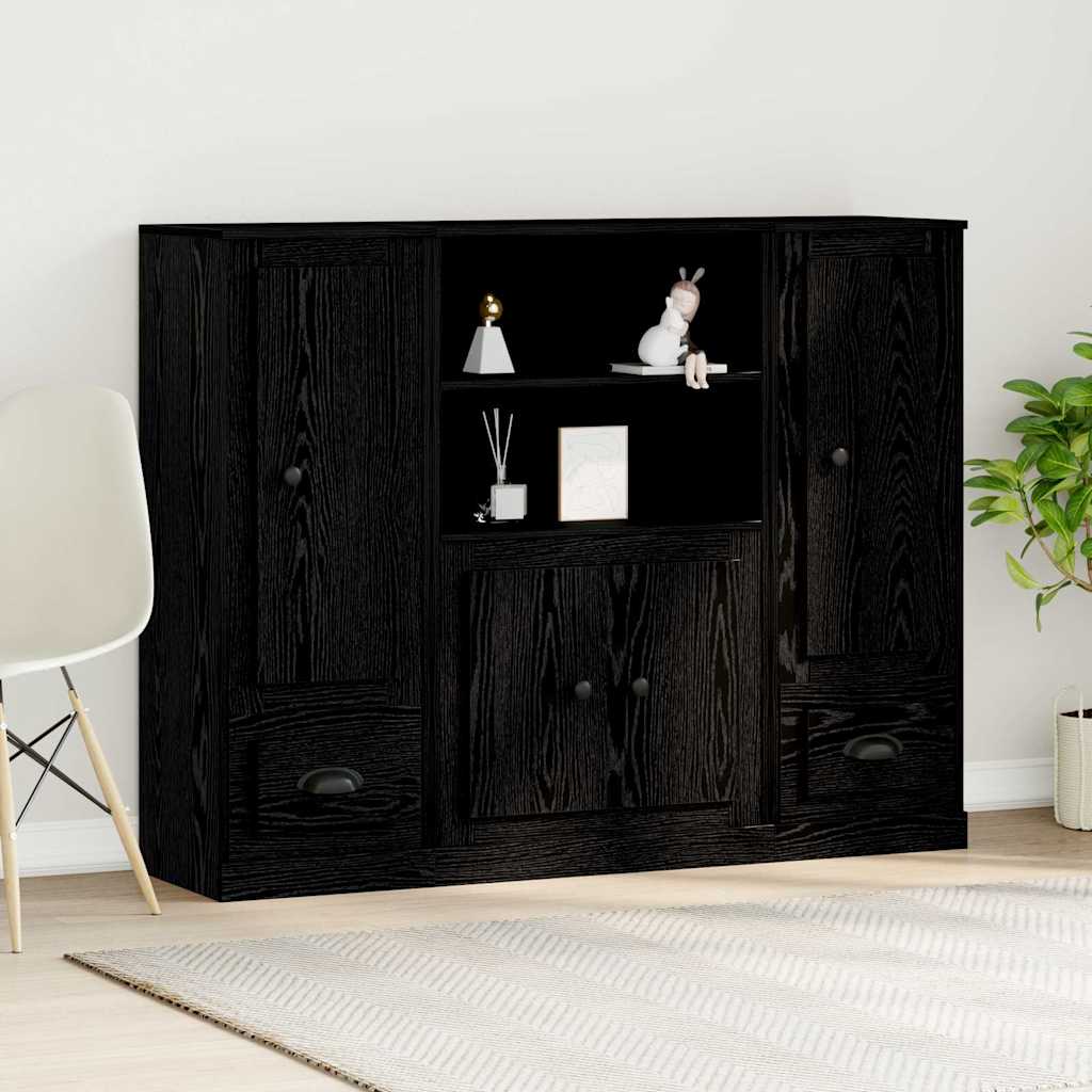Vysoká Skříň Černý Dub 132 X 35.5 X 103.5 Cm Kompozitní Dřevo