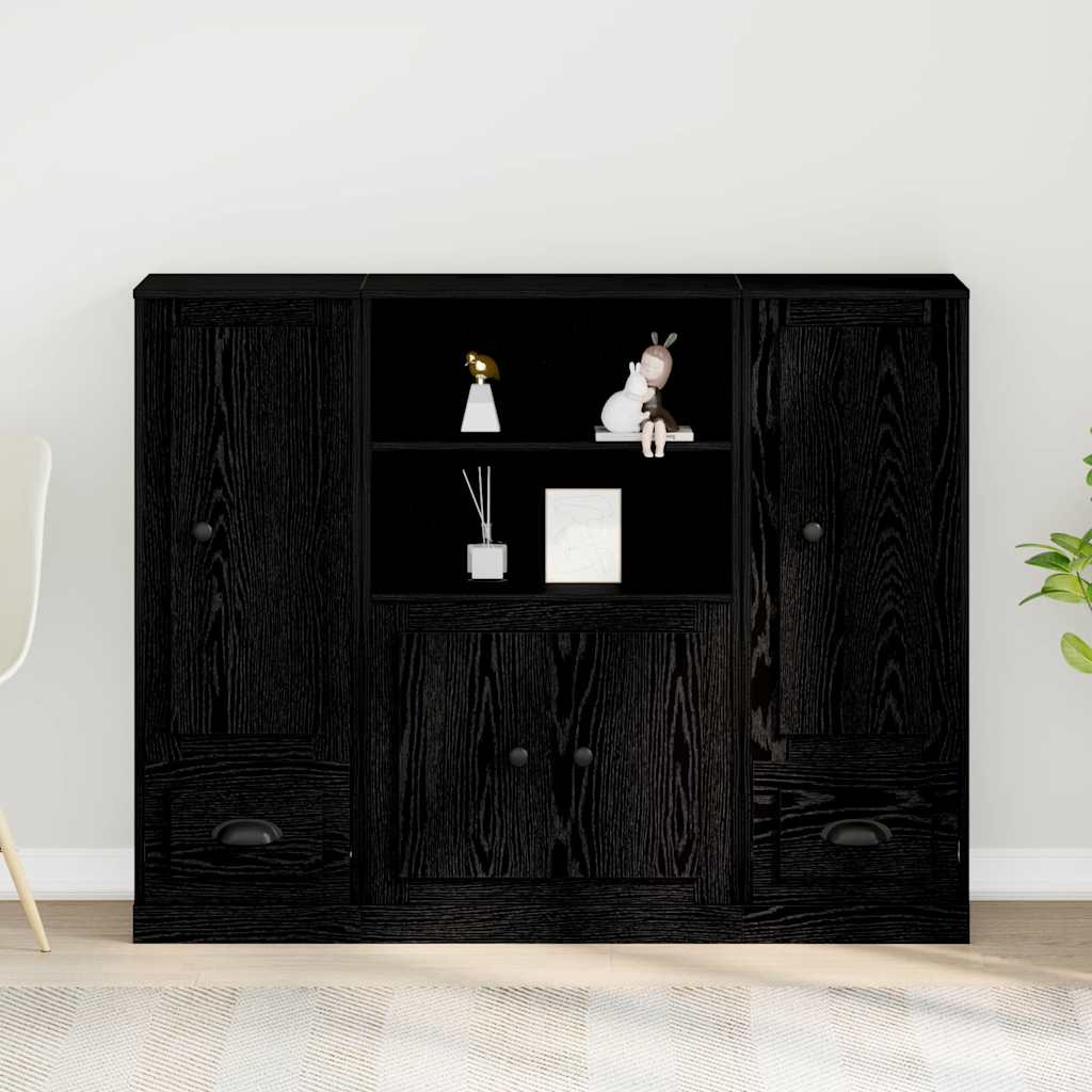 Vysoká Skříň Černý Dub 132 X 35.5 X 103.5 Cm Kompozitní Dřevo