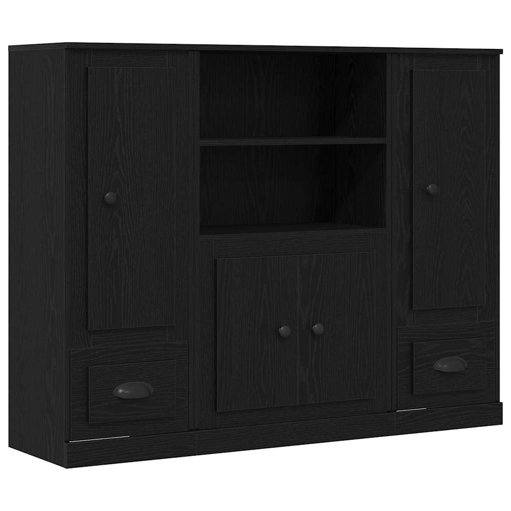 Vysoká Skříň Černý Dub 132 X 35.5 X 103.5 Cm Kompozitní Dřevo