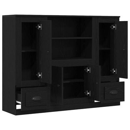 Vysoká Skříň Černý Dub 132 X 35.5 X 103.5 Cm Kompozitní Dřevo