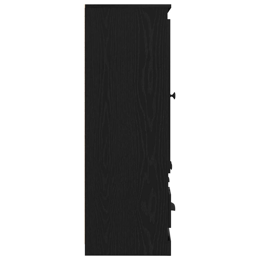 Vysoká Skříň Černý Dub 132 X 35.5 X 103.5 Cm Kompozitní Dřevo
