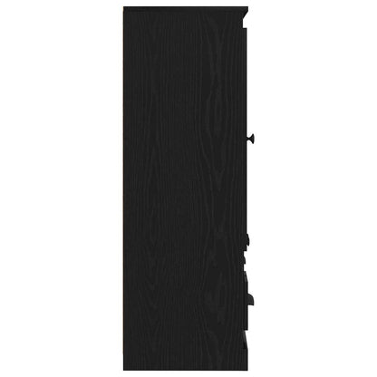 Vysoká Skříň Černý Dub 132 X 35.5 X 103.5 Cm Kompozitní Dřevo