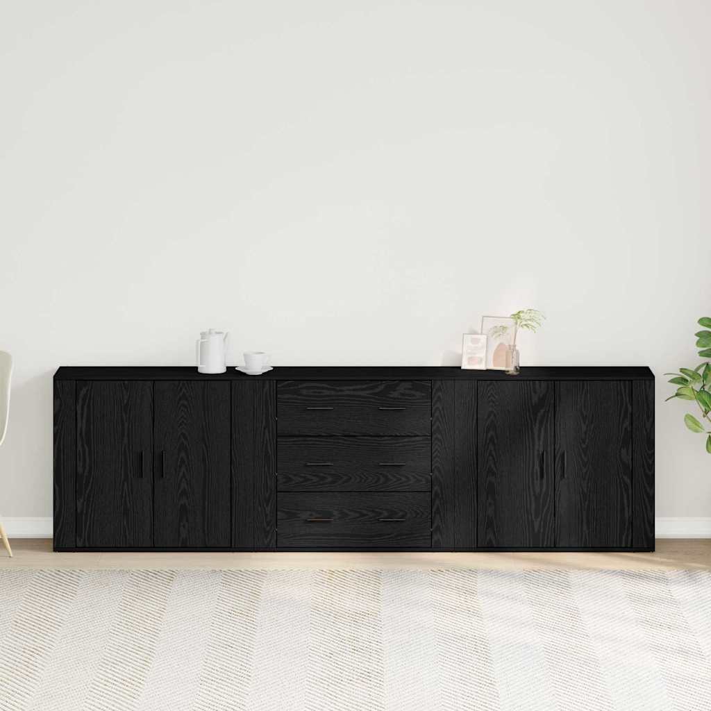 Servírovací Skříň Černý Dub 240 X 33 X 70 Cm Kompozitní Dřevo
