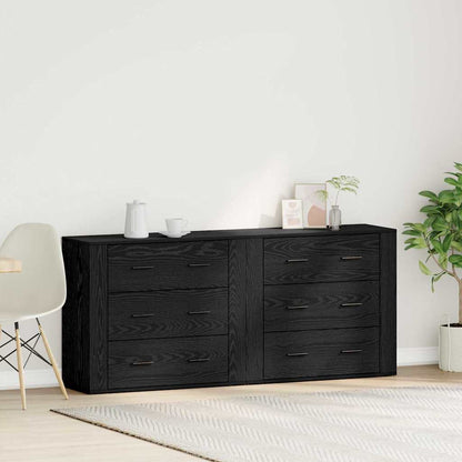 Servírovací Skříň Černý Dub 160 X 33 X 70 Cm Kompozitní Dřevo
