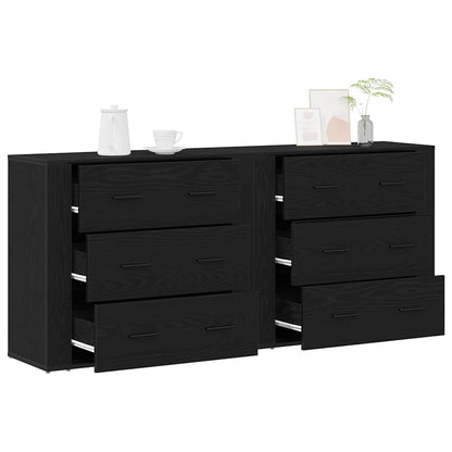 Servírovací Skříň Černý Dub 160 X 33 X 70 Cm Kompozitní Dřevo