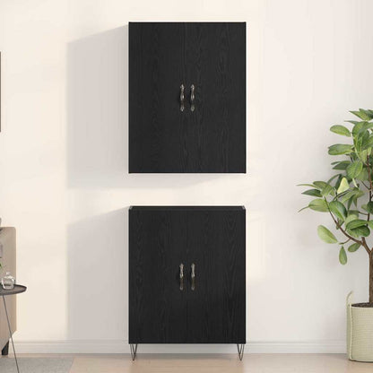 Vysoký Bufet 2 Ks Černý Dub 69,5 X 34 X 180 Cm Kompozitní Dřevo