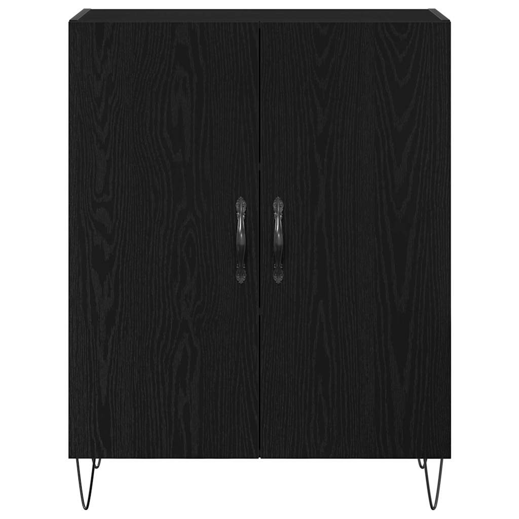 Vysoký Bufet 2 Ks Černý Dub 69,5 X 34 X 180 Cm Kompozitní Dřevo