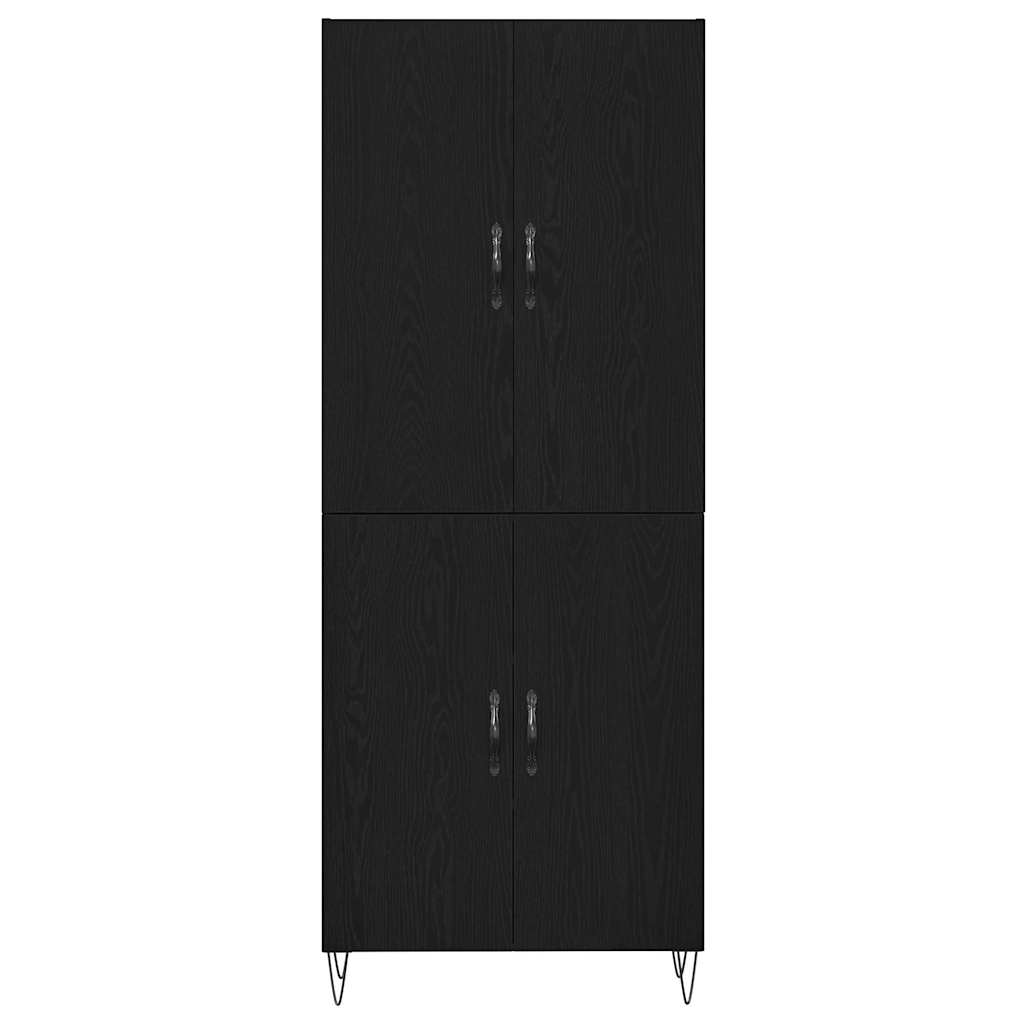 Vysoký Bufet 2 Ks Černý Dub 69,5 X 34 X 180 Cm Kompozitní Dřevo