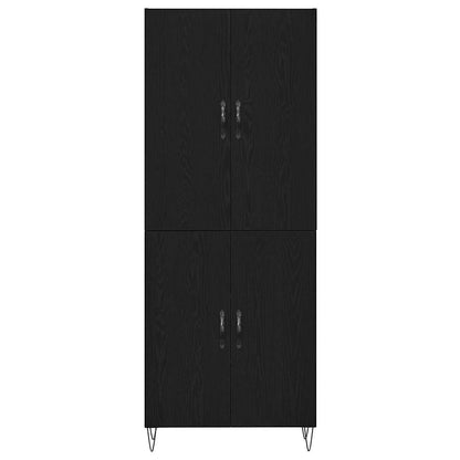 Vysoký Bufet 2 Ks Černý Dub 69,5 X 34 X 180 Cm Kompozitní Dřevo