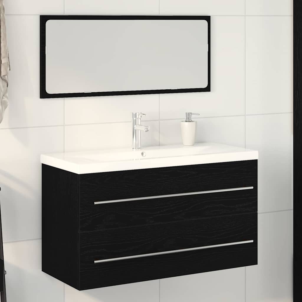 Skříňka Pod Umyvadlo 3 Ks Černý Dub 90 X 38,5 X 48 Cm